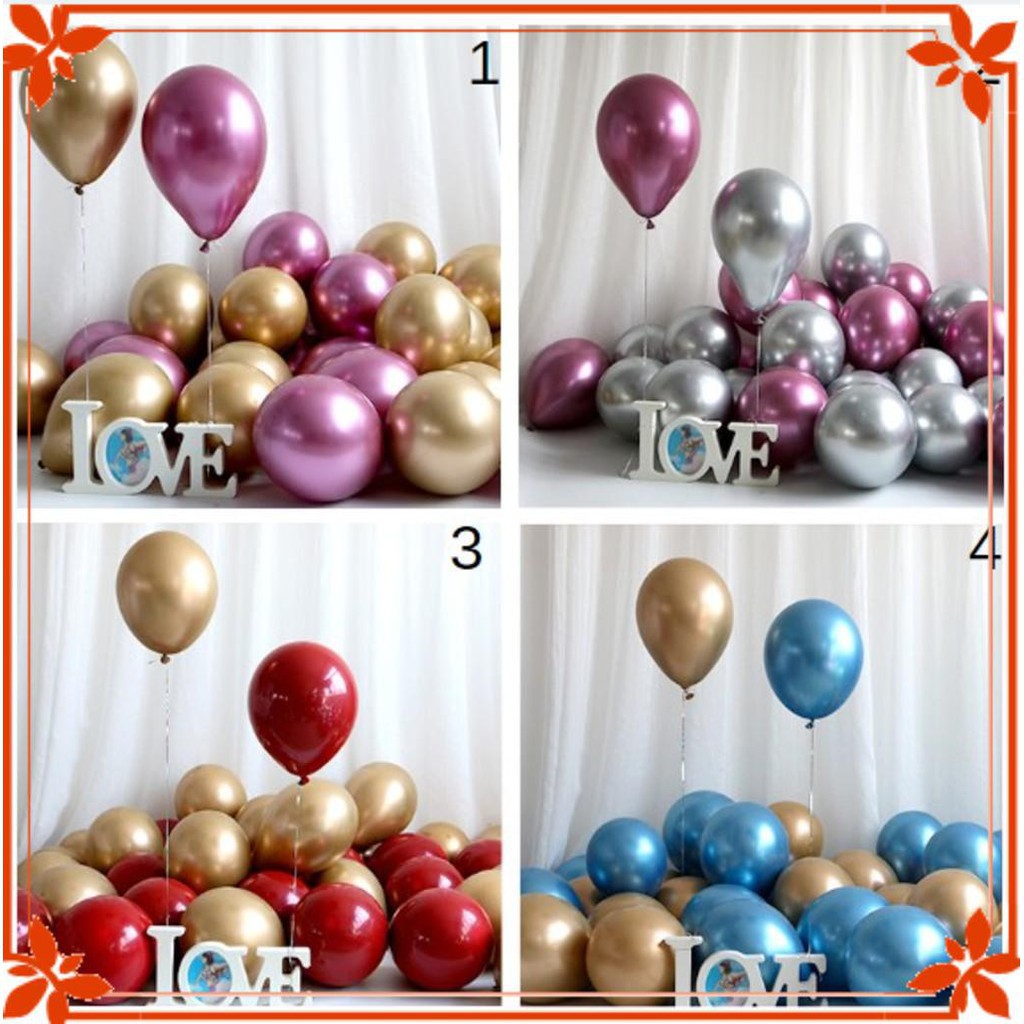 Combo 5 bóng tròn siêu nhũ mạ Chrome 12 icnh 45cm