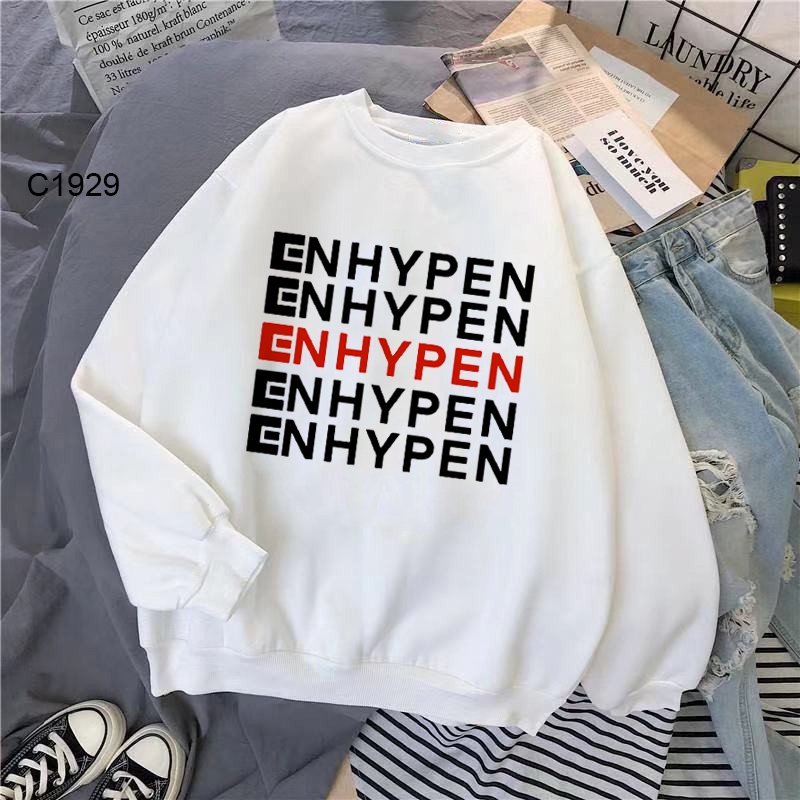 Áo sweater Tay Dài In Chữ enhypen Thời Trang Đường Phố Cá Tính Cho Nam Và Nữ