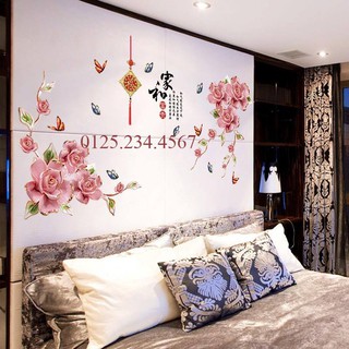 Decal dán tường Hoa hồng 3D HOT