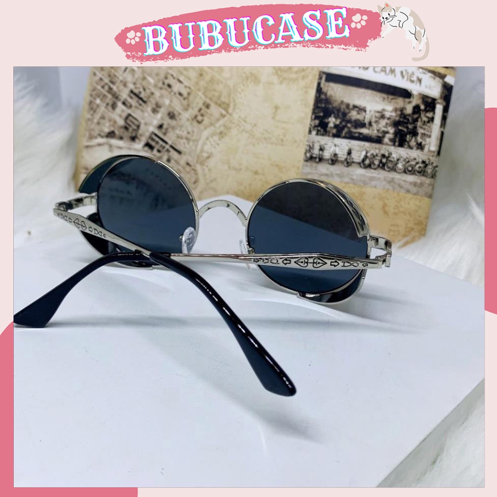 Kính tròn phong cách vintage - gọng kính khắc tinh xảo - Tặng kèm hộp đựng + khăn lau kính