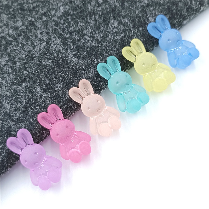 Set 10 Hạt Nhựa Hình Thỏ Dễ Thương Dùng Làm Vòng Tay/Vòng cổ DIY
