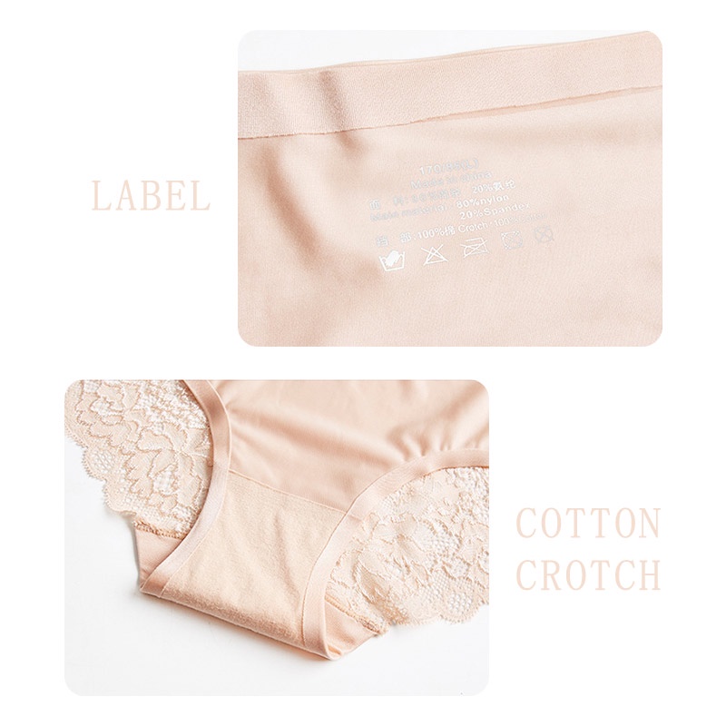 AOFEIQIKE Bộ 3 Quần Lót Nữ Không Đường May Màu Sắc