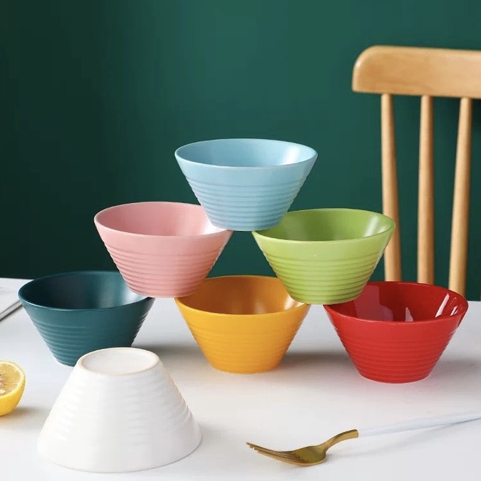 Bát Ăn Cơm, Chén Tô Sứ Decor Dễ Thương 8 màu men bóng đẹp Gosumy