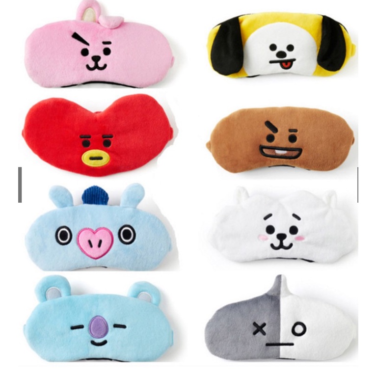 [Hàng mới về] Miếng bịt mắt đi ngủ in hình hoạt hình BT21 nhiều kiểu tùy chọn