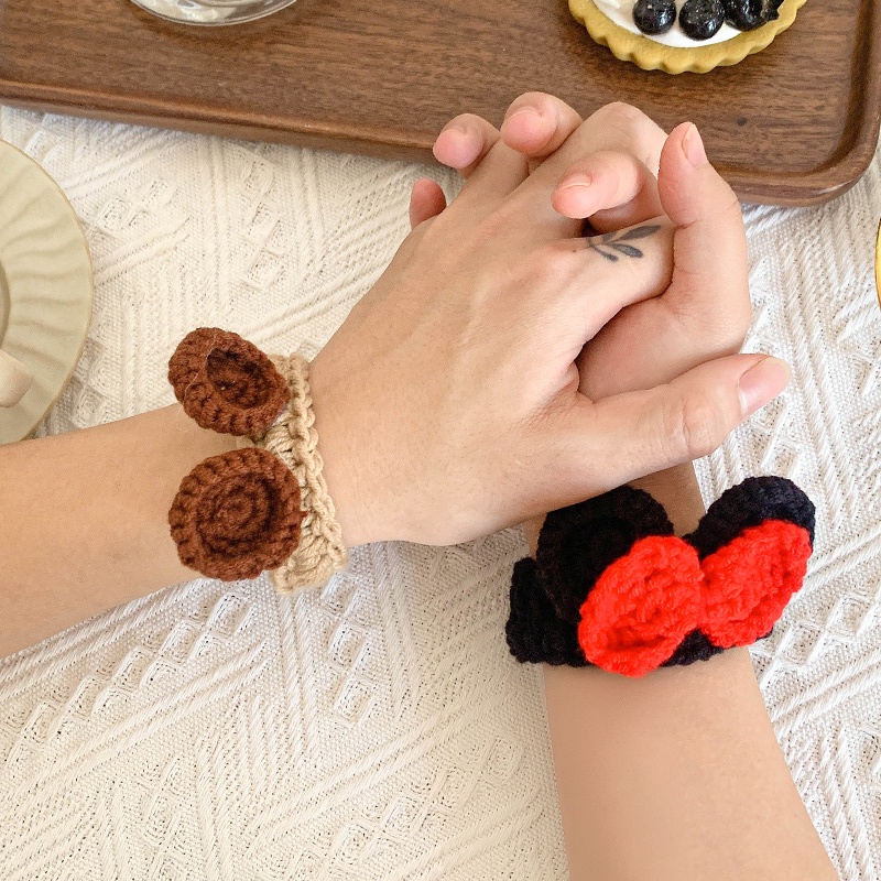 Vòng Đeo Tay Bằng Sợi Dệt Đính Nơ Dễ Thương Xinh Xắn nhẫn thỏ