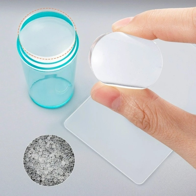 1 Bộ Dụng Cụ In Hình Lên Móng Tay Bằng Silicone Trong Suốt