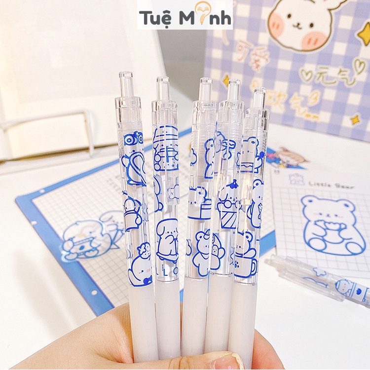 [Mã LIFEB04ALL giảm 10% tối đa 15K đơn 0Đ] Bút bi bấm trong suốt hình gấu cute B37