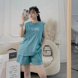Đồ bộ nữ mặc nhà set bộ lửng thun cotton bộ đồ mặc nhà dễ thương TP78