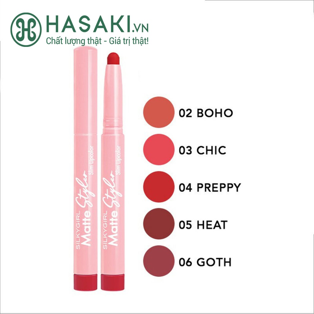 Son Bút Chì SILKYGIRL Matte Styler Slim Lipcolor