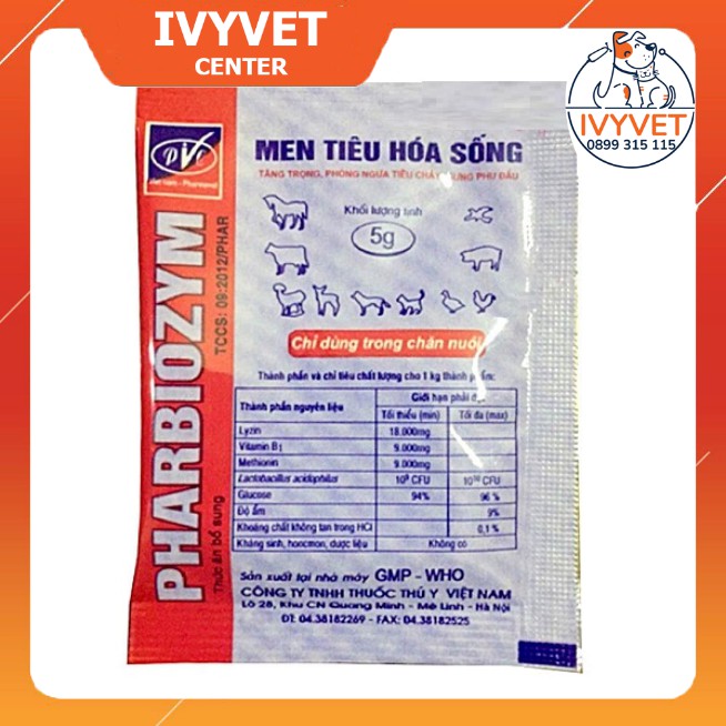 Men Tiêu Hóa Sống Pharbiozym Cho Chó Mèo 10 Gói