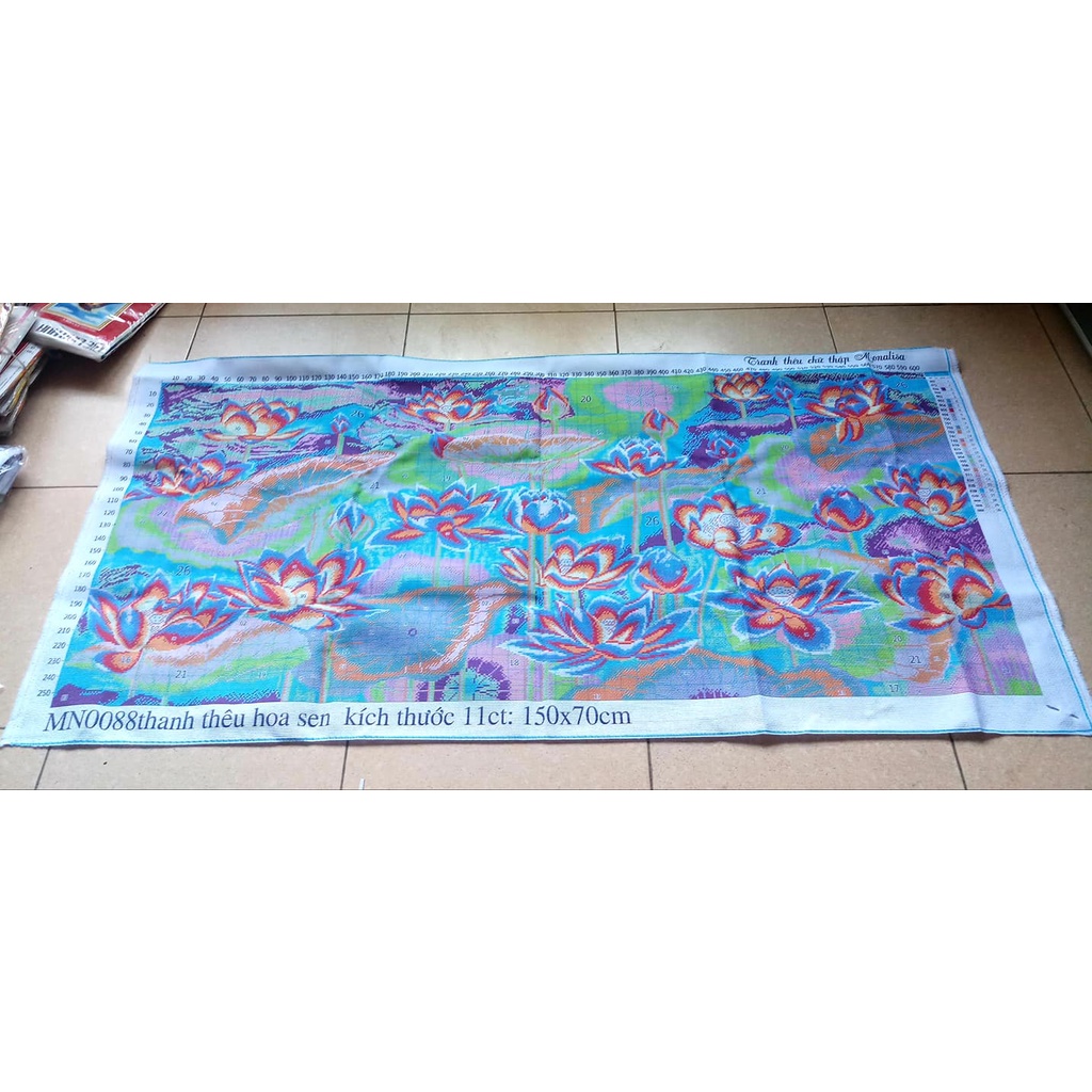 Tranh thêu chữ thập thanh lý hoa sen MN0088 MN0026 MN0117 E251 MN0260
