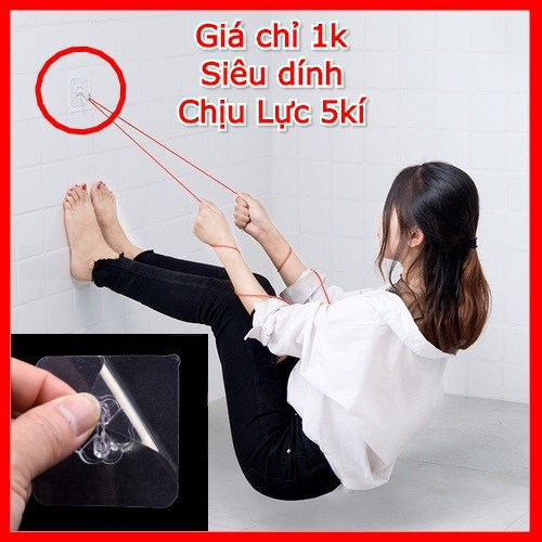 ComBo 20 Móc dán tường trong suốt siêu dính chịu lực 10kg treo quần áo, treo đồ dùng dễ sử dụng