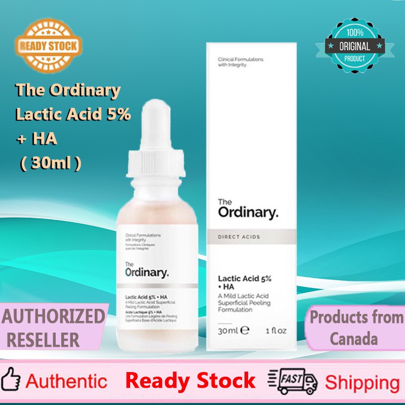 Serum Sáng da giảm thâm Lactic Acid 5% / 10% + HA - The Ordinary 30ml - tẩy da chết hoá học