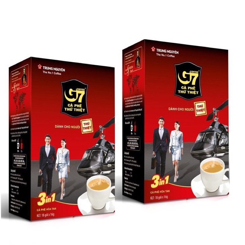 3hộp 54 gói và  1hộp 18 gói cà phê hòa tan Trung Nguyên G7 3in1 hộp 18 gói x 16g  (Zin Nguyên Tem)