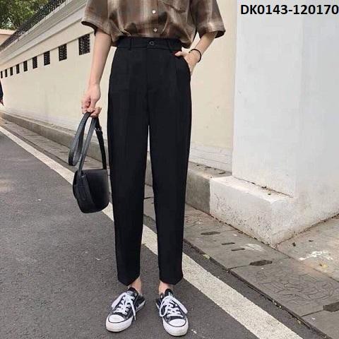 Quần đi học ,đi làm - quần tây nữ ống đứng vải tuyết mưa màu đen cho nữ