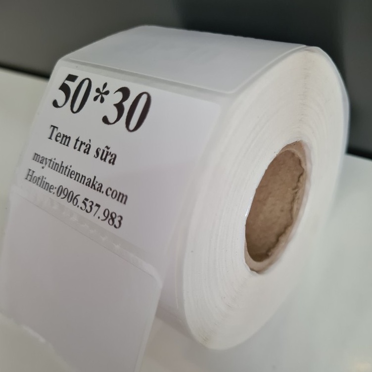 Giây in tem 50x30 - Tem nhiệt in tem nhãn, in mã vạch, in tem phụ 50x30mm - 5x3cm siêu rẻ