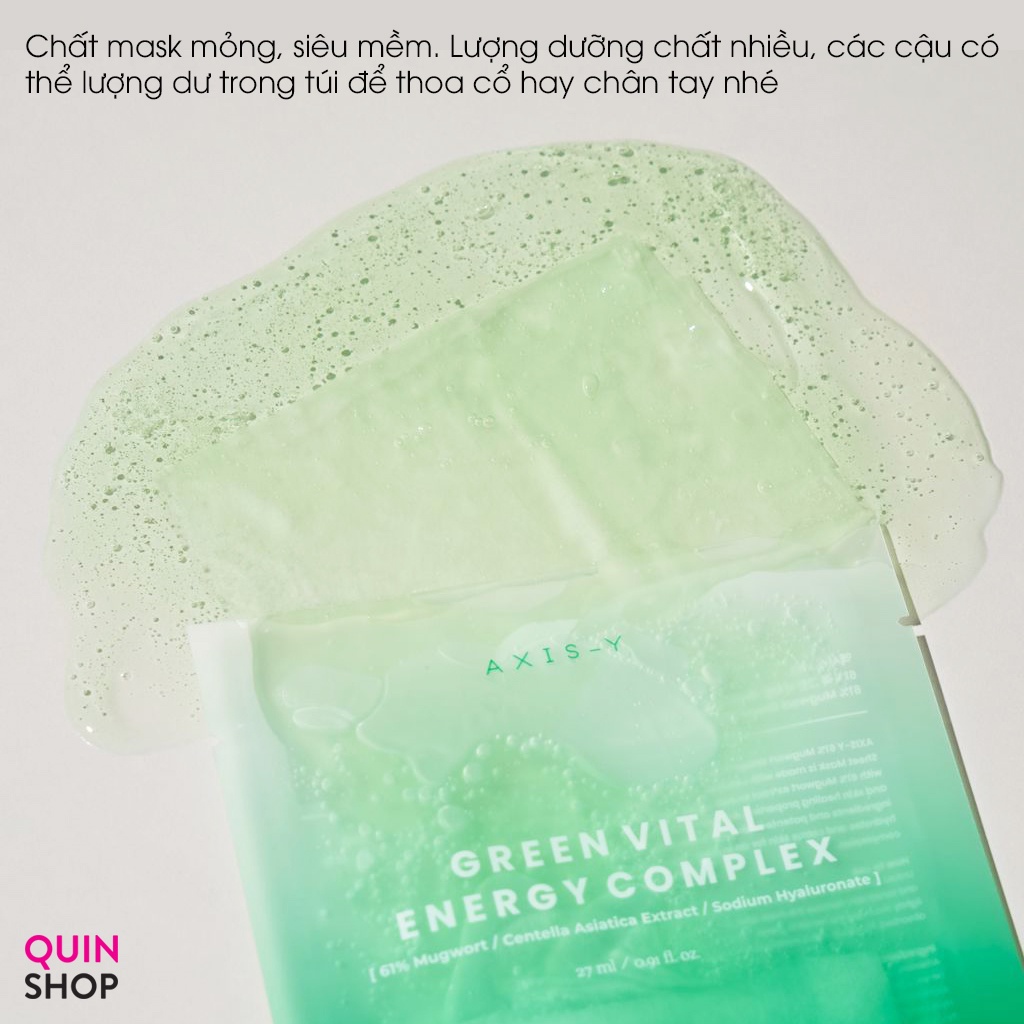 Mặt Nạ Giấy Làm Dịu Da AXIS-Y Green Vital Energy Complex Sheet Mask