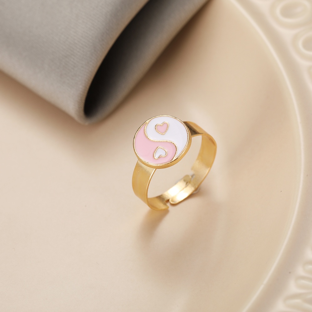 Nhẫn Smileday hình hoa tulip bằng hợp kim tráng men thời trang cho nữ