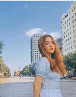 ÁO CROPTOP SỌC XANH NÚT BỌC