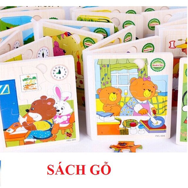 Đồ Chơi Trẻ Em Sách gỗ ghép hình 6 trang - hàng Việt Nam loại I | KD2842 [ĐỒ CHƠI TRÍ TUỆ]