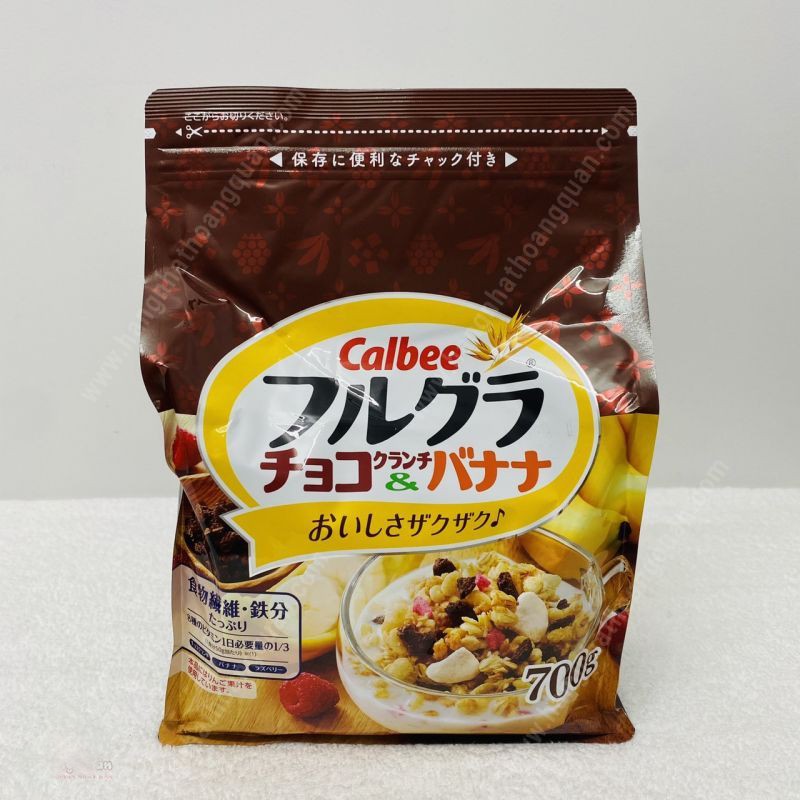 Combo Ngũ cốc calbee nâu và Ly Đựng Nước Thông Minh Nhật Bản - Đỏ