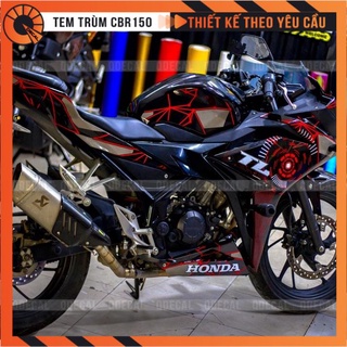 Tem trùm CBR150 Technology đen đỏ decal 3 lớp thiết kế theo yêu cầu