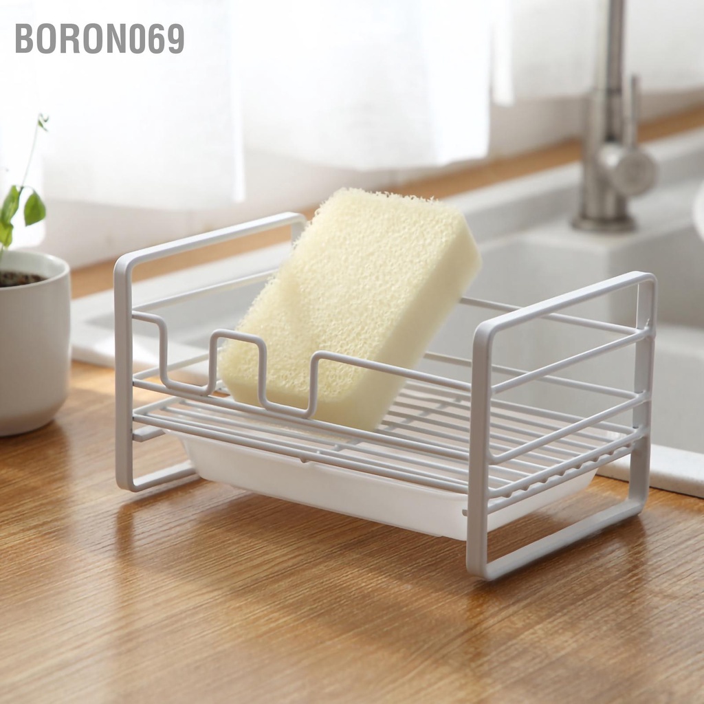 Giá đỡ bằng xốp sắt có thể tháo rời xà phòng thép với Khay thoát nước cho nhà bếp Bor