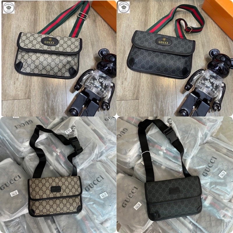 [Ảnh thật+ Video] Túi đeo chéo Gc hai màu đen xám chất da lộn cao cấp