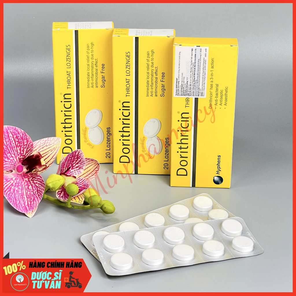Viên ngậm giảm đau họng DORITHRICIN Đức hộp 20 viên - Minpharmacy