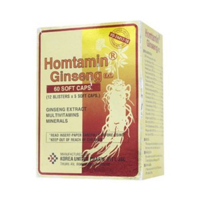 HOMTAMIN GINSENG VIÊN CAO NHÂN SÂM ĐA VITAMIN MUỐI KHOÁNG.