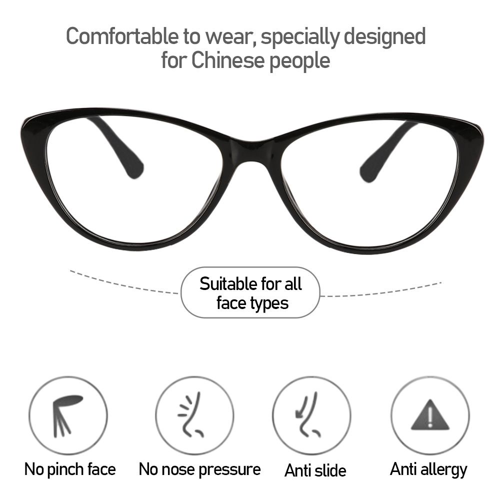 Kính mắt mèo trong suốt HD màu gradient độ cận + 1.0 -4.0 chăm sóc mắt cho nam và nữ