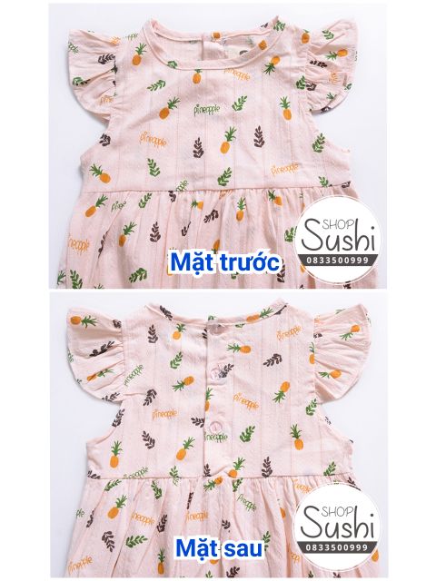 Body bé gái vải thô - Set bé gái