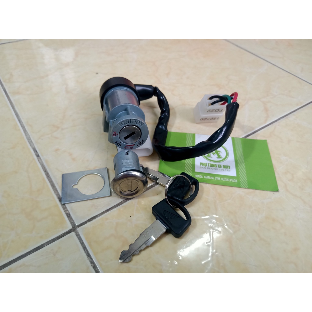 Bộ ổ khoá trước sau wave nhỏ cao cấp chìa dẹp