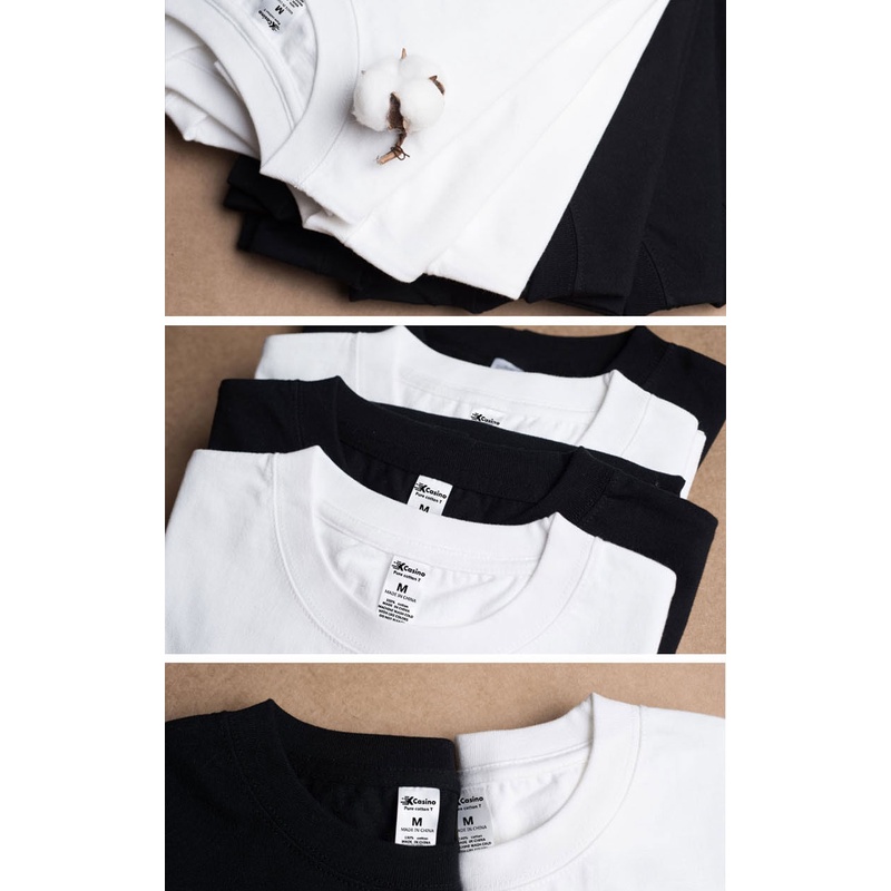 Áo Thun cotton Tay Dài Màu Trơn Dày Dặn Phong Cách Nhật Bản 200g u6wm