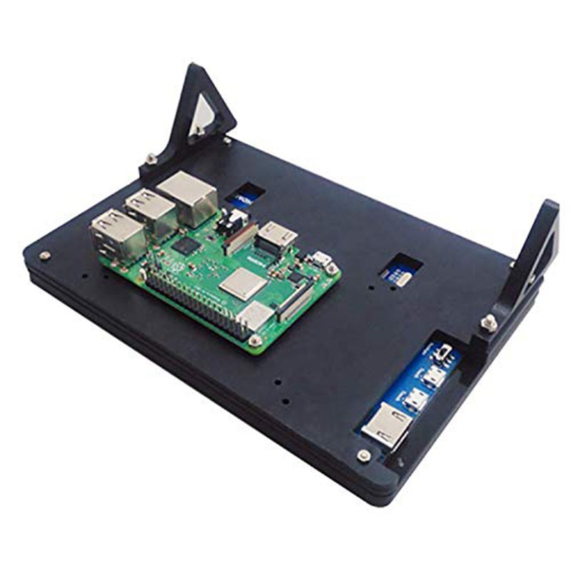 Giá đỡ màn hình LCD 7 inch Raspberry Pi 3 lớp bằng nhựa acrylic màu đen tiện dụng