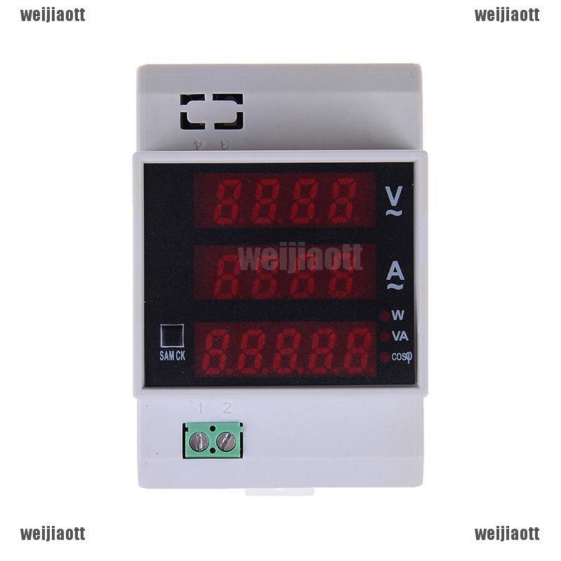 Lab din rail led ac voltmeter ammeter volt amp meter gauge 80-300v 0-100a