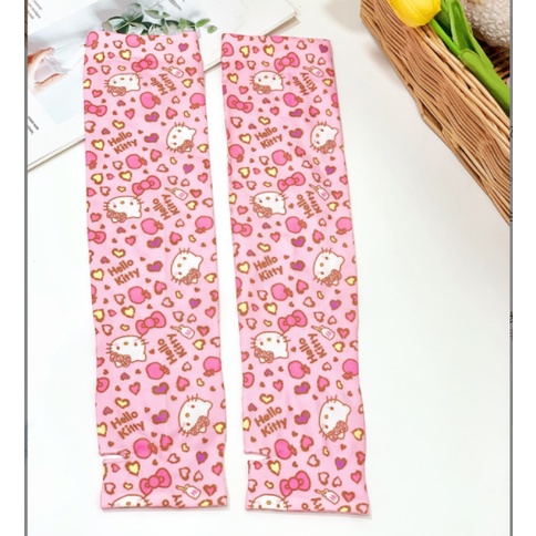 Găng Tay Chống Tia UV Bằng Lụa Lạnh Thoáng Khí In Họa Tiết Hello Kitty Tiện Dụng Khi Chơi Thể Thao Ngoài Trời