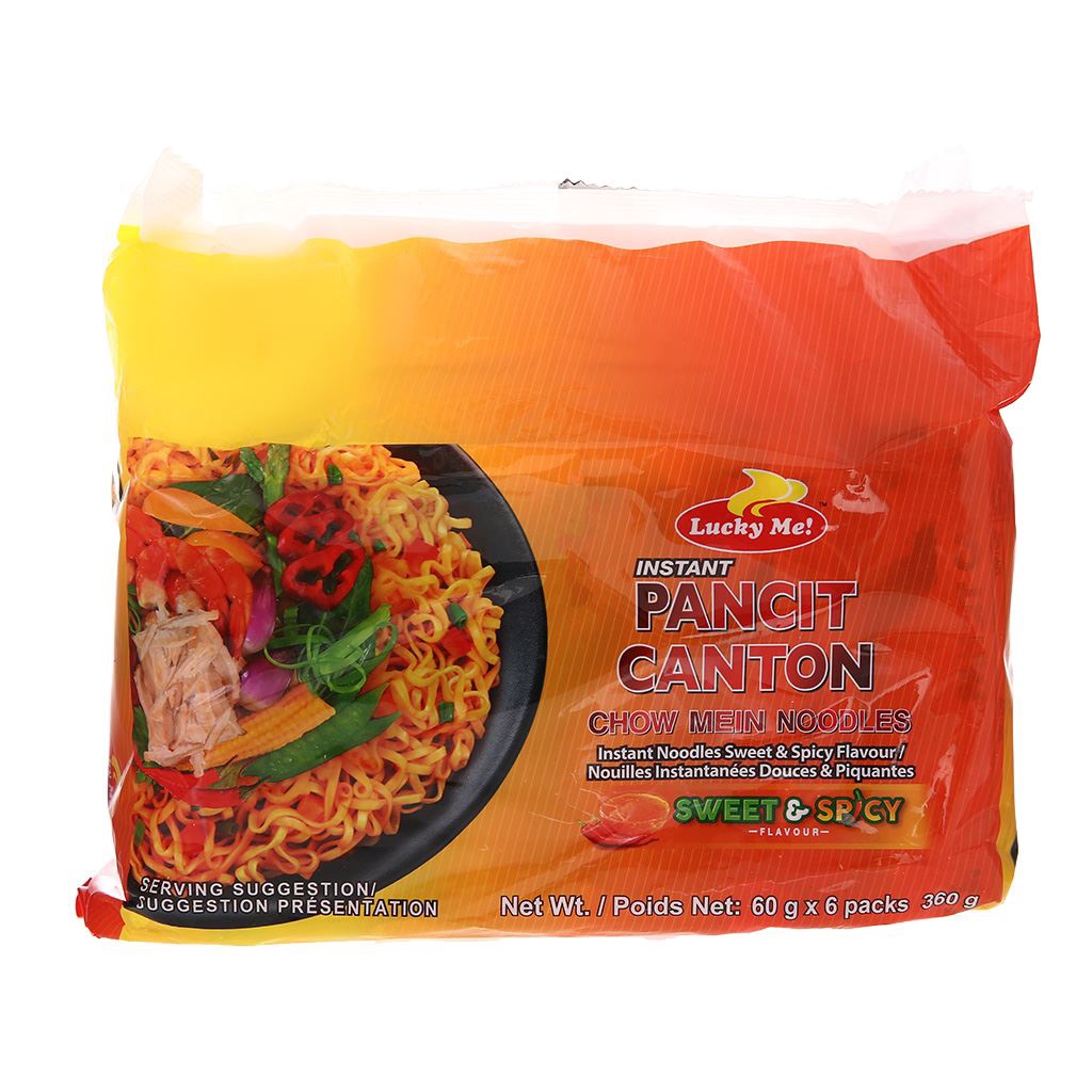 [ Thái Lan ] Lốc 6 gói mì xào Pancit Caton Lucky Me vị cay ngọt 60g/gói