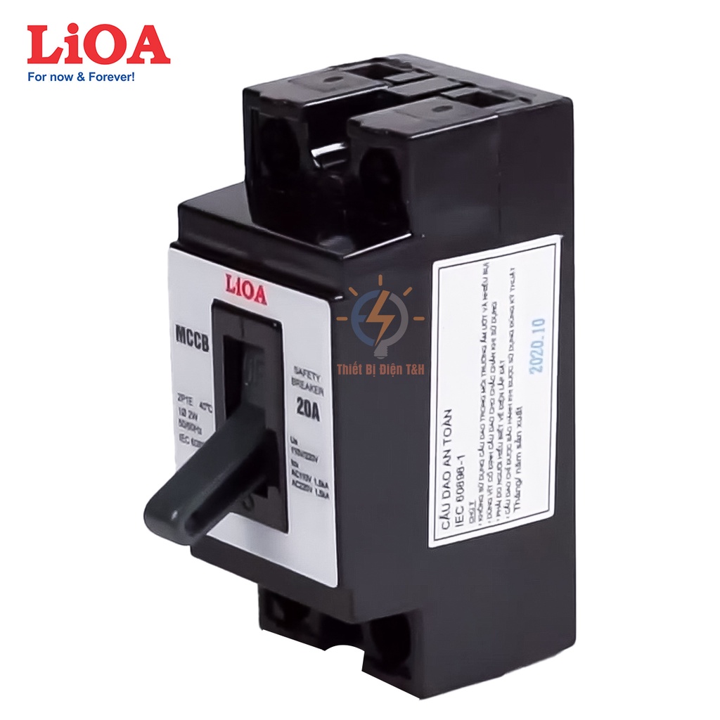 Cầu dao tự động an toàn, Aptomat, CB, 2 pha, LIOA, chịu tải 10A-30A, MCCB2P1E, MCCB2P2E