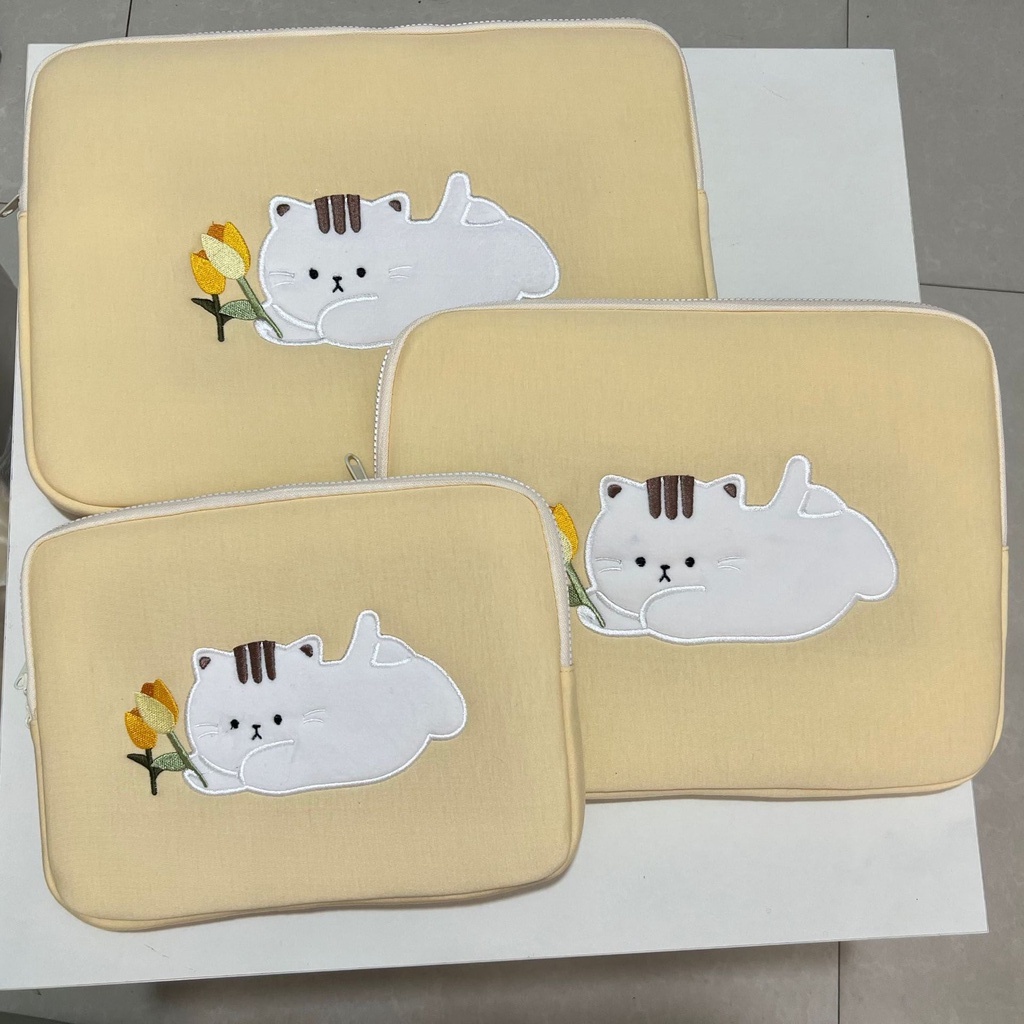 Túi Đựng laptop In Hình Hoa tulip Đáng Yêu Cho Máy Tính Bảng 11 13 15 inch