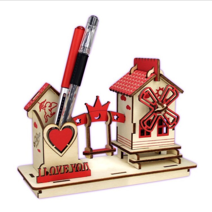 Đồ chơi lắp ráp gỗ 3D Hộp Bút Love Cottage Laser LC-S031