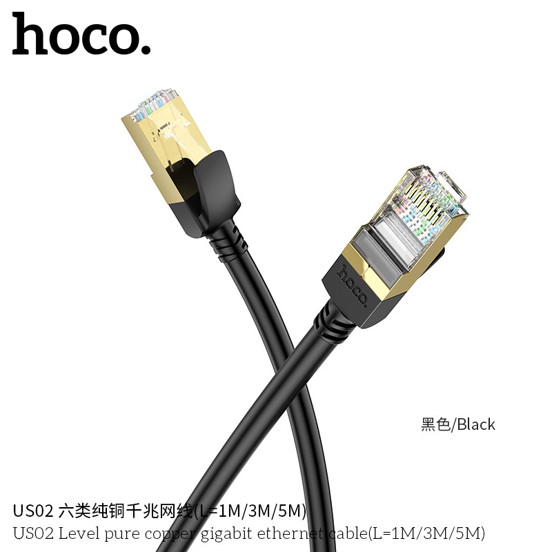 Dây Mạng Lan Hoco US02, Dây Mạng Bấm Sẵn 2 Đầu 3m 5m Chính Hãng Bảo Hành 1 Năm