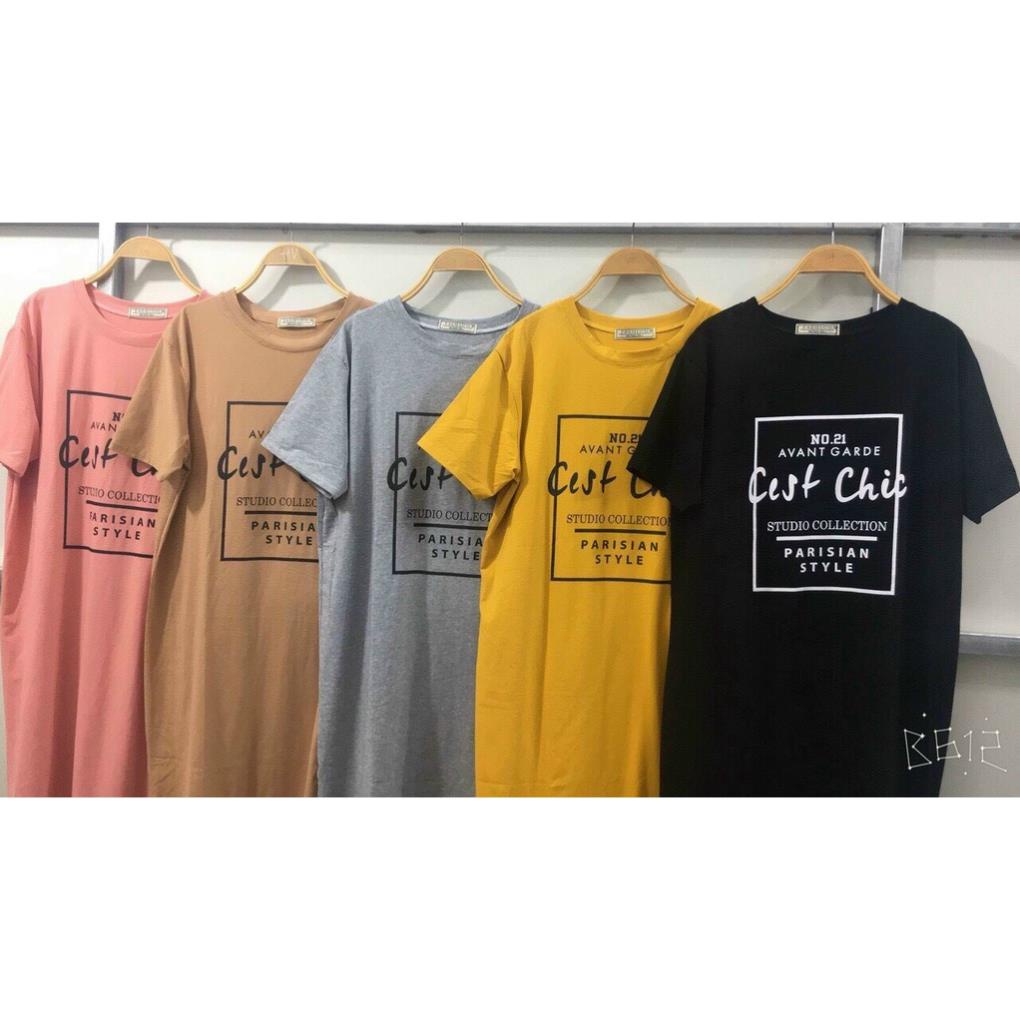 Váy Bầu suông - Đầm suông Chất cotton CEST CHIC from rộng dáng dài Có Size Tới 75Kg