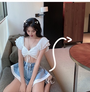 Croptop cột dây tay cánh tiên