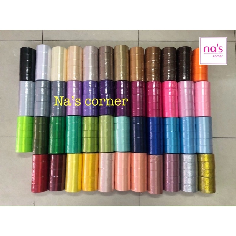 Dây ruy băng lụa size 2.5cm 25li cuộn 20m màu trơn