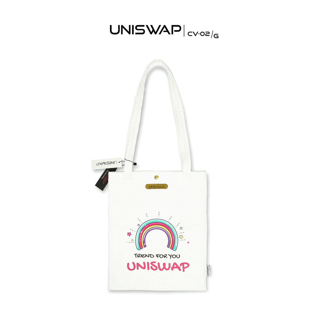 Túi tote mang đi học đi chơi, chụp ảnh siêu xinh vải canvas thương hiệu UNISWAP mẫu CV-02/G