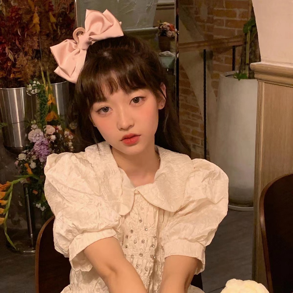 iF YOU Kẹp tóc   vải satin kiểu nơ phong cách cổ điển thanh lịch cho nữ