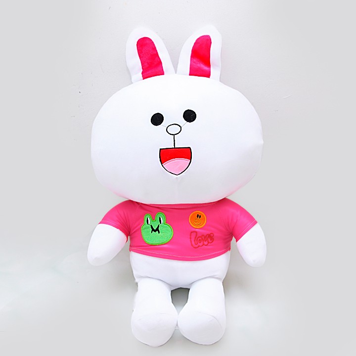 Gấu Bông Gối Ôm Thỏ Cony áo hồng 70cm