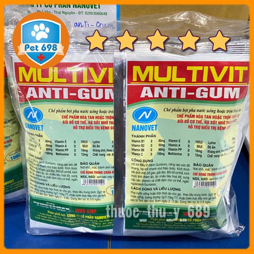 1kg Antigum-NANOVET bồi bổ cơ thể, nâng cao sức đề kháng, bố sung khoáng chất PET-698