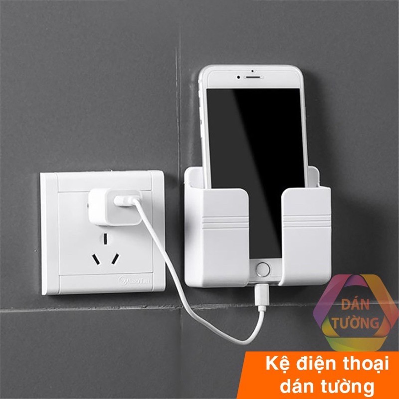 Kệ để điện thoại dán tường size to 9x10.5 cm, hộp đựng đồ remote đa năng với miếng dán tường chắc chắn